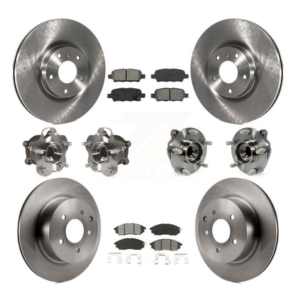 Hub Bearing Brake Rotor & Pads Front Rear Kit (10Pc) For INFINITI EX35 QX50 EX37
