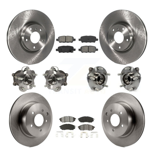 Hub Bearing Brake Rotor & Pads Front Rear Kit (10Pc) For INFINITI EX35 QX50 EX37