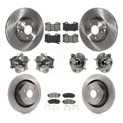 Hub Bearings Disc Brake Rotors And Pads Front Rear Kit (10Pc) For Nissan 370Z
