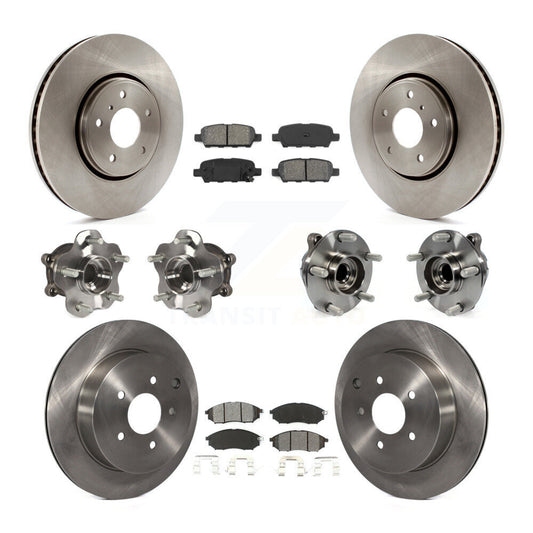 Hub Bearing Brake Rotor And Pad Front Rear Kit (10Pc) For INFINITI FX35 FX37 RWD