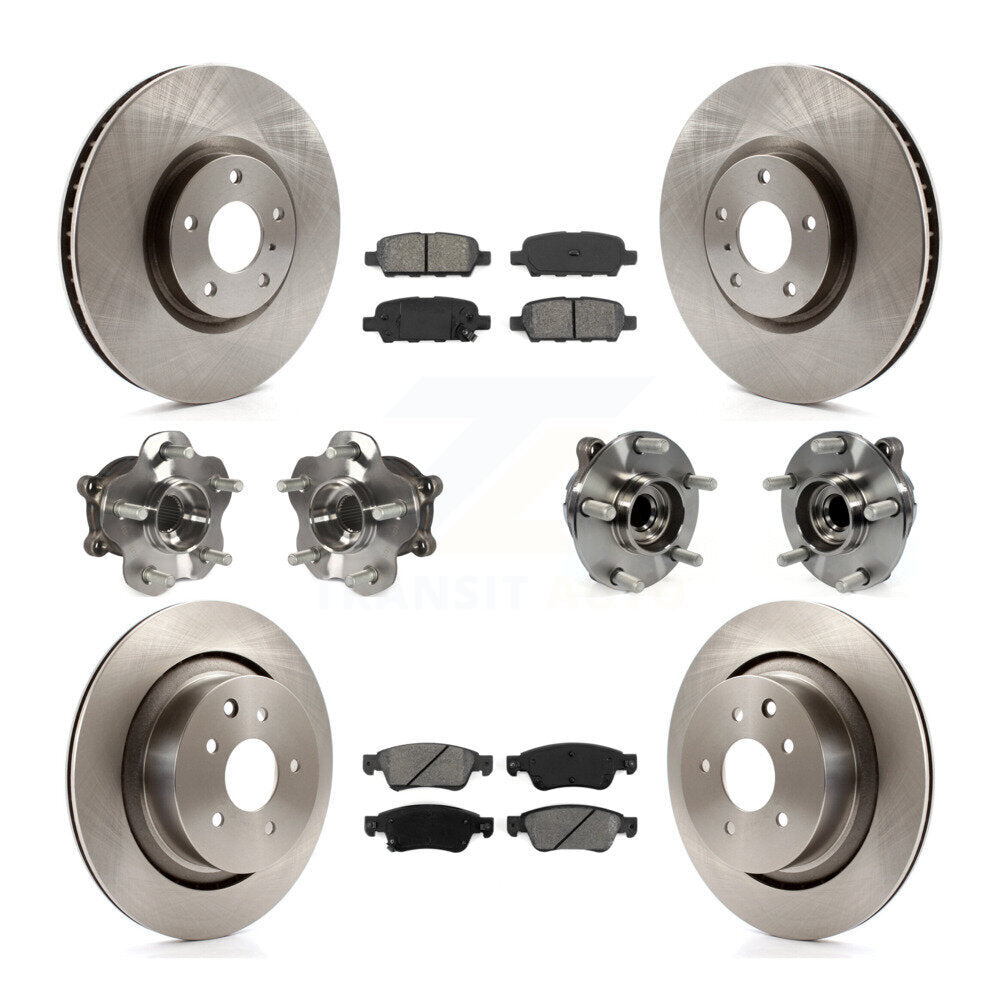 Hub Bearing Disc Brake Rotor And Pads Front Rear Kit (10Pc) For INFINITI G35 Q60