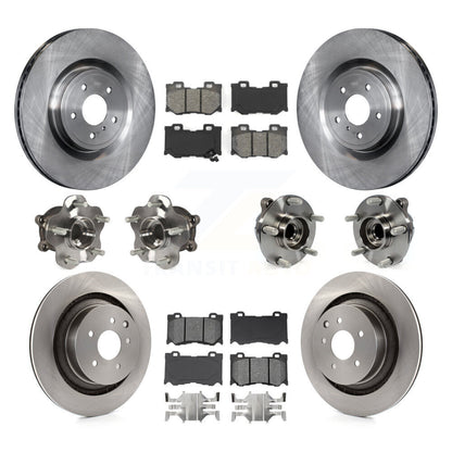 Hub Bearing Brake Rotor Pad Front Rear Kit (10Pc) For 2009-2013 INFINITI G37 RWD