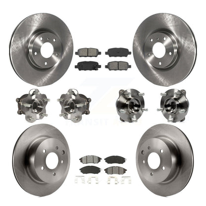 Hub Bearing Brake Rotor Pad Front Rear Kit (10Pc) For INFINITI G37 EX35 QX50 G25