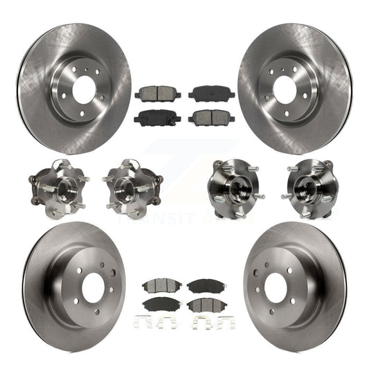 Hub Bearing Brake Rotor Pad Front Rear Kit (10Pc) For INFINITI G37 EX35 QX50 G25
