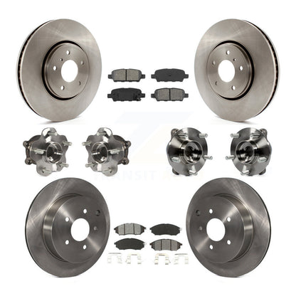 Hub Bearing Brake Rotor And Pad Front Rear Kit (10Pc) For INFINITI FX35 FX37 AWD