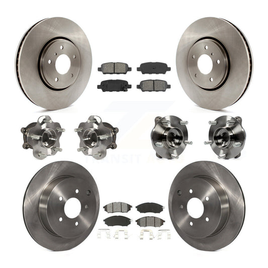 Hub Bearing Brake Rotor And Pad Front Rear Kit (10Pc) For INFINITI FX35 FX37 AWD