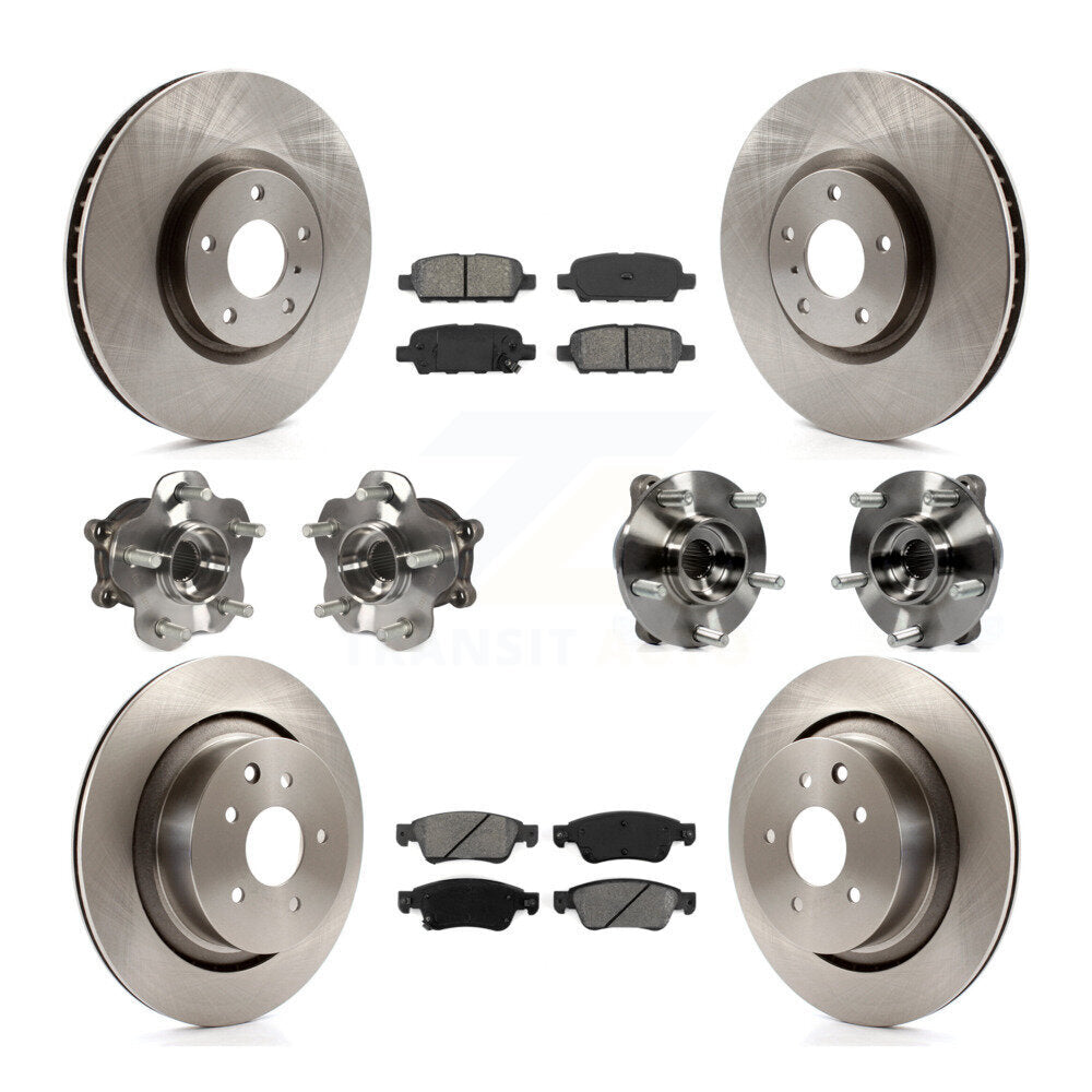 Hub Bearing Disc Brake Rotor And Pads Front Rear Kit (10Pc) For INFINITI G35 Q60