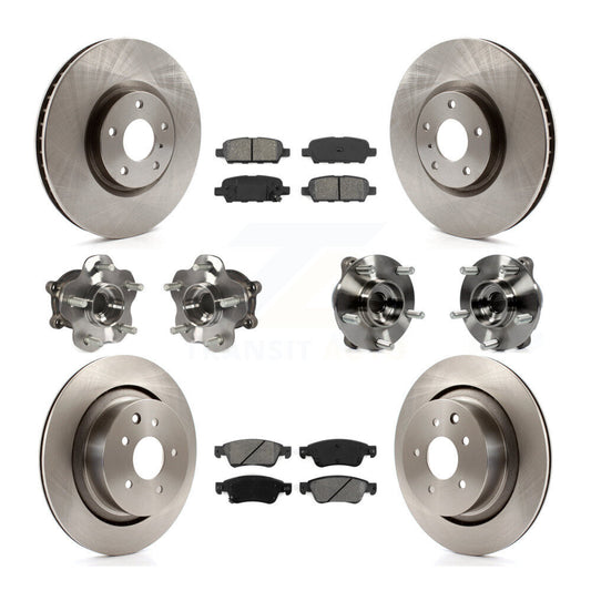 Hub Bearing Disc Brake Rotor And Pads Front Rear Kit (10Pc) For INFINITI G35 Q60