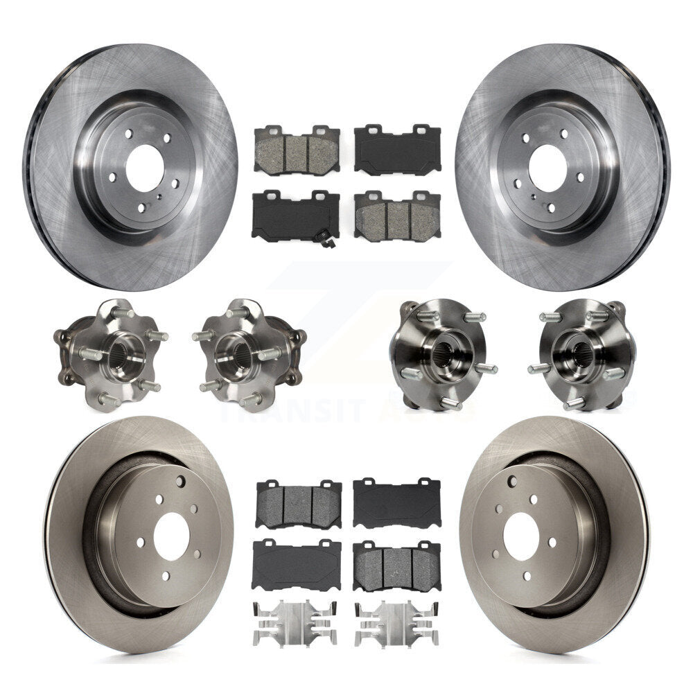 Hub Bearings Disc Brake Rotors And Pads Front Rear Kit (10Pc) For INFINITI FX50