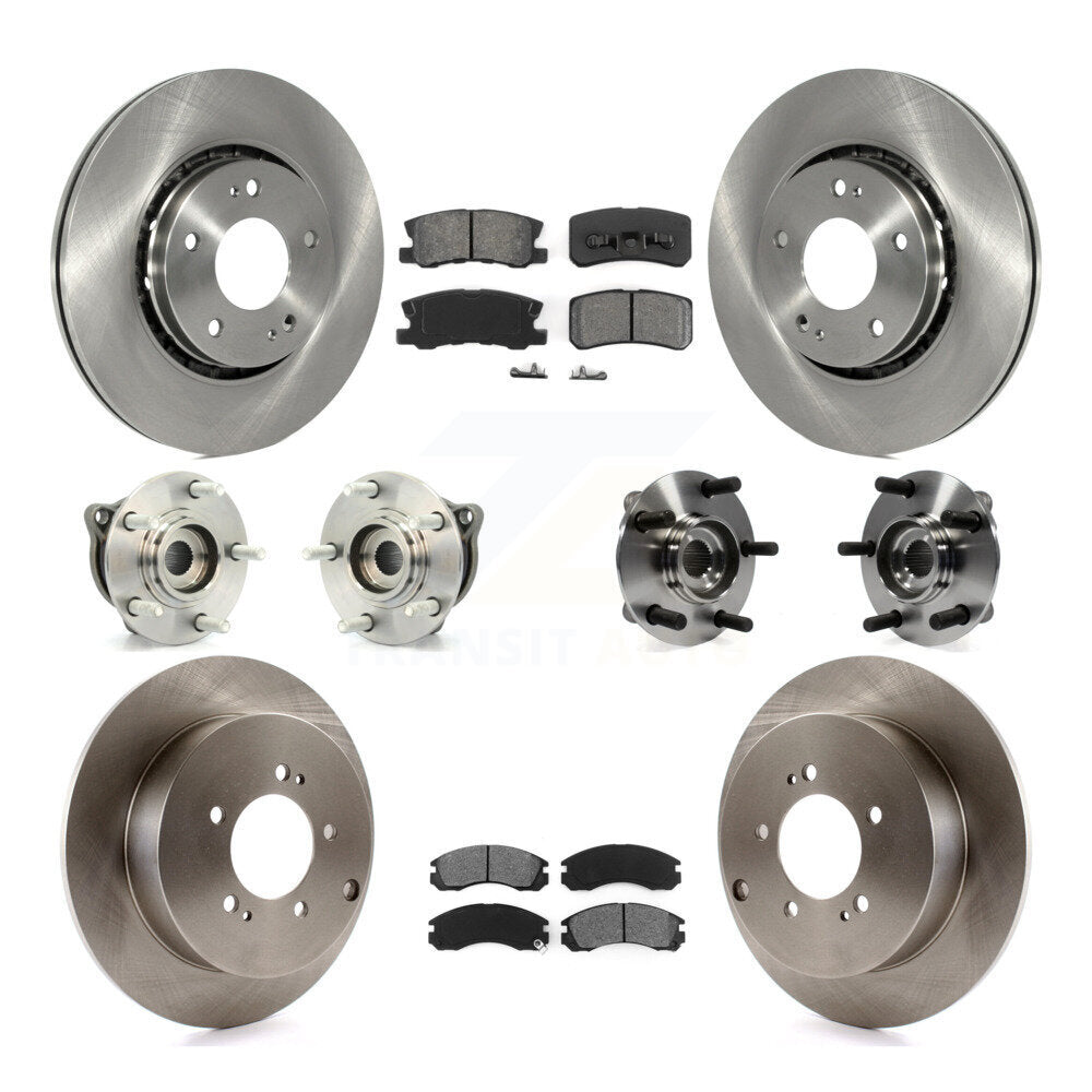 Hub Bearing Disc Brake Rotor And Pad Front Rear Kit (10Pc) For Mitsubishi Lancer