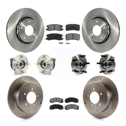 Hub Bearing Disc Brake Rotor And Pad Front Rear Kit (10Pc) For Mitsubishi Lancer