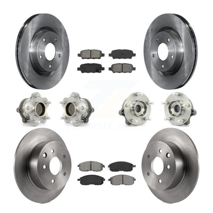 Hub Bearings Disc Brake Rotors And Pads Front Rear Kit (10Pc) For Nissan Altima