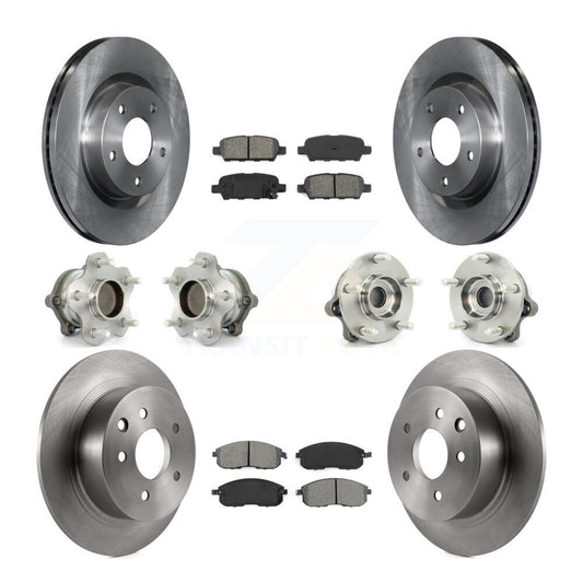 Hub Bearings Disc Brake Rotors And Pads Front Rear Kit (10Pc) For Nissan Altima