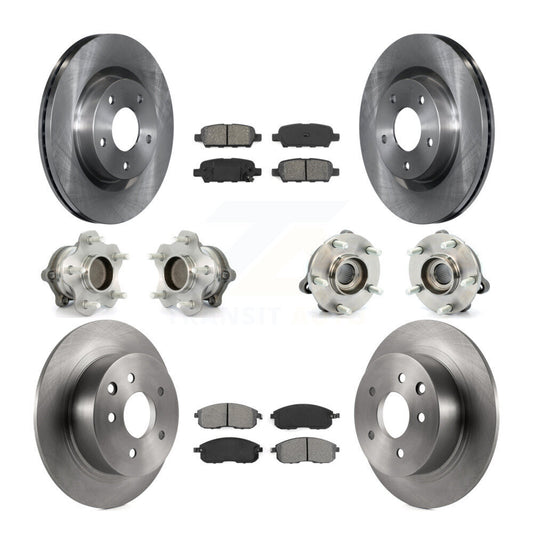 Hub Bearings Disc Brake Rotors And Pads Front Rear Kit (10Pc) For Nissan Altima