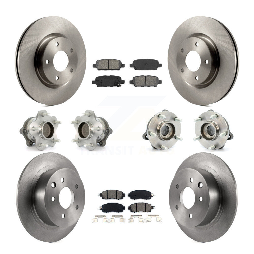 Hub Bearings Disc Brake Rotors And Pads Front Rear Kit (10Pc) For Nissan Altima
