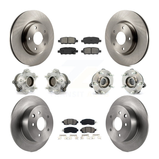 Hub Bearings Disc Brake Rotors And Pads Front Rear Kit (10Pc) For Nissan Altima