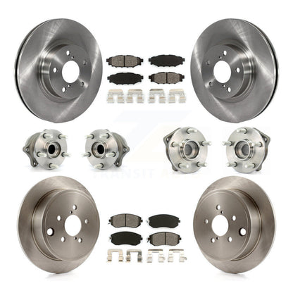 Hub Bearings Disc Brake Rotors And Pads Front Rear Kit (10Pc) For Subaru Impreza