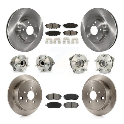 Hub Bearings Disc Brake Rotors And Pads Front Rear Kit (10Pc) For Subaru Impreza