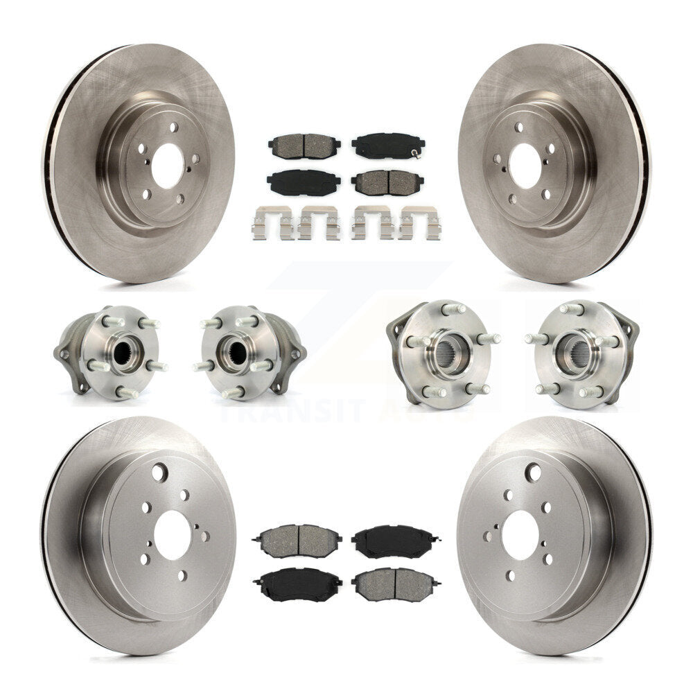 Hub Bearing Disc Brake Rotor Pad Front Rear Kit (10Pc) For Subaru Outback Legacy