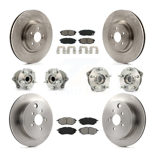 Hub Bearing Disc Brake Rotor Pad Front Rear Kit (10Pc) For Subaru Outback Legacy