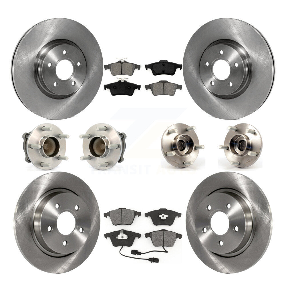 Hub Bearing Disc Brake Rotor And Pad Front Rear Kit (10Pc) For Volvo S40 V50 C70