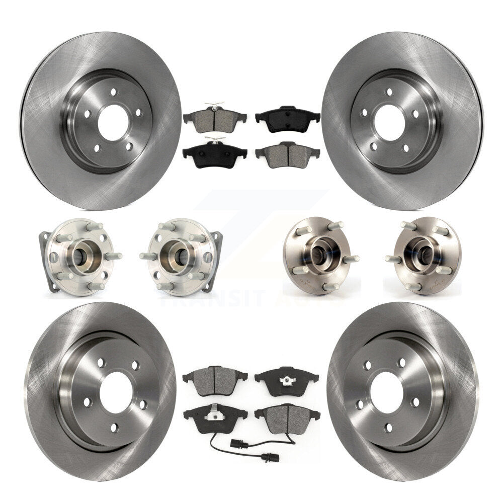 Hub Bearing Disc Brake Rotor And Pad Front Rear Kit (10Pc) For Volvo S40 V50 AWD