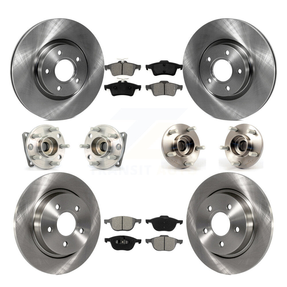 Hub Bearing Disc Brake Rotor And Pad Front Rear Kit (10Pc) For Volvo S40 V50 AWD