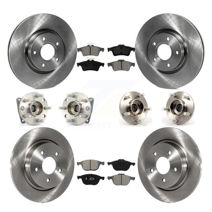 Hub Bearing Disc Brake Rotor And Pad Front Rear Kit (10Pc) For Volvo S40 V50 AWD