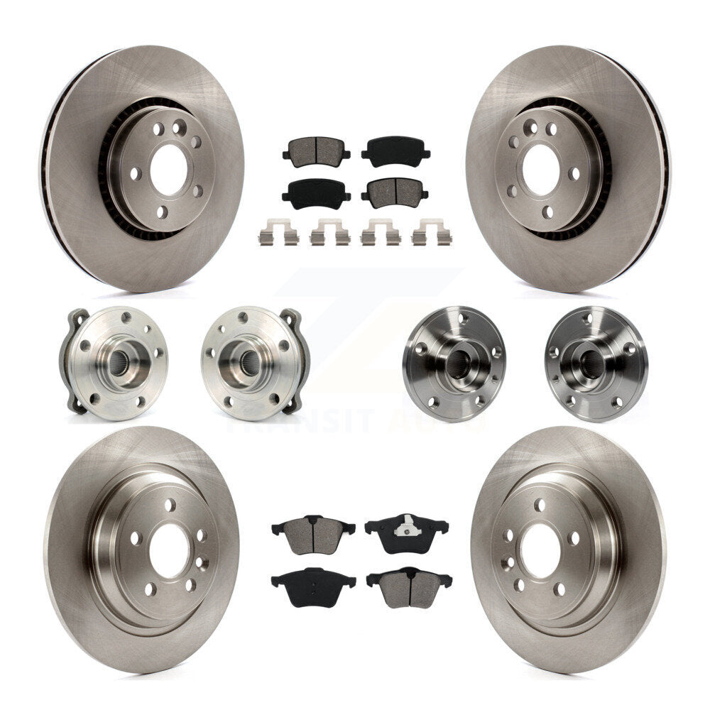 Hub Bearing Disc Brake Rotor & Pad Front Rear Kit (10Pc) For Volvo S60 V60 Cross