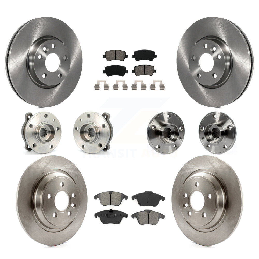 Hub Bearing Brake Rotor & Pads Front Rear Kit (10Pc) For 2013-2014 Volvo S60 AWD