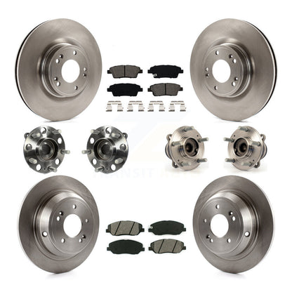 Hub Bearing Disc Brake Rotor Pads Front Rear Kit (10Pc) For Hyundai Genesis 3.8L