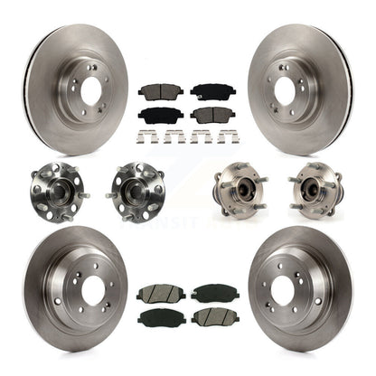 Hub Bearing Brake Rotor Pads Front Rear Kit (10Pc) For 2012 Hyundai Genesis 3.8L