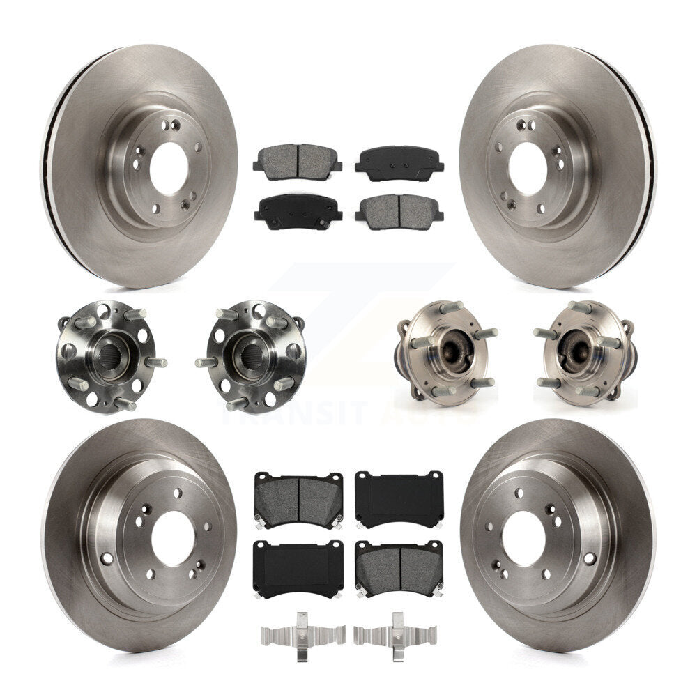 Hub Bearing Disc Brake Rotor Pads Front Rear Kit (10Pc) For Hyundai Genesis 4.6L