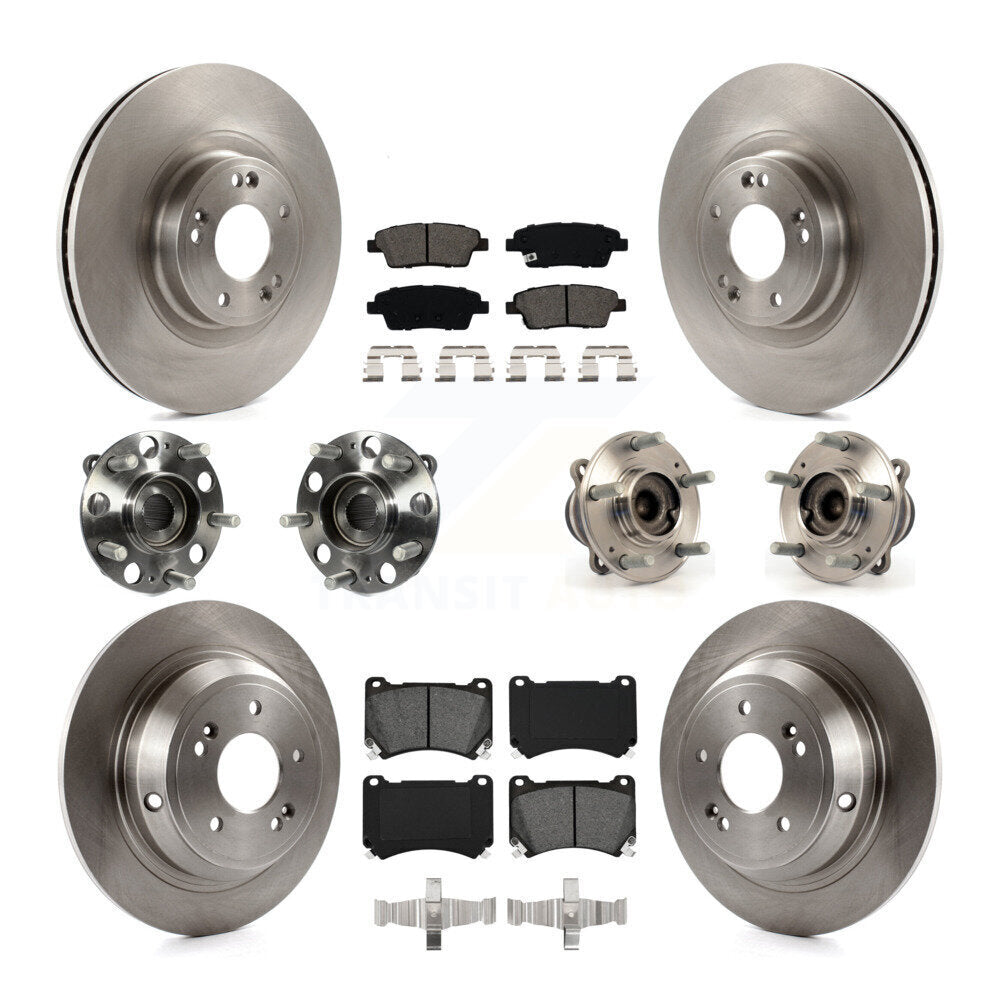 Hub Bearing Disc Brake Rotors And Pads Front Rear Kit (10Pc) For Hyundai Genesis