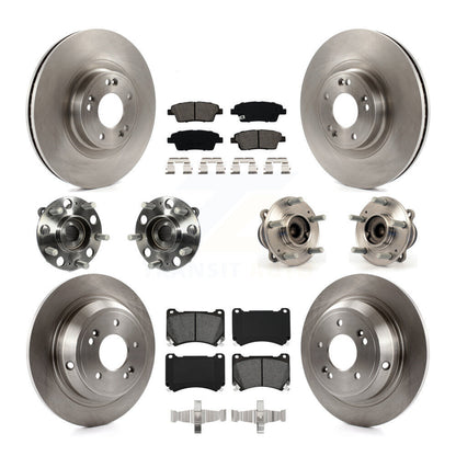 Hub Bearing Disc Brake Rotors And Pads Front Rear Kit (10Pc) For Hyundai Genesis