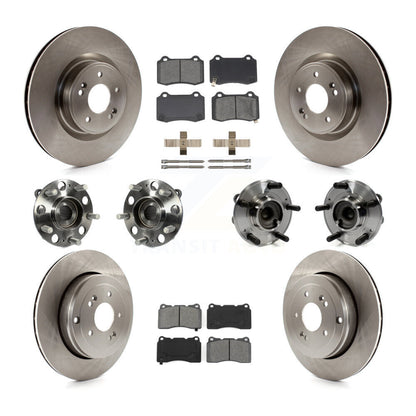 Hub Bearing Disc Brake Rotor Pad Front Rear Kit (10Pc) For Hyundai Genesis Coupe
