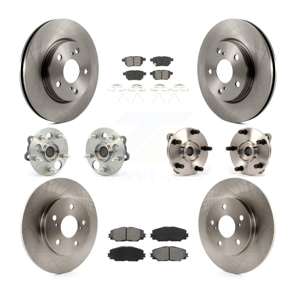 Hub Bearing Disc Brake Rotor & Pads Front Rear Kit (10Pc) For 2008-2015 Scion xB