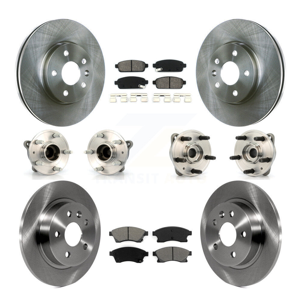 Hub Bearing Brake Rotor Pads Front Rear Kit (10Pc) For 2011-2012 Chevrolet Cruze