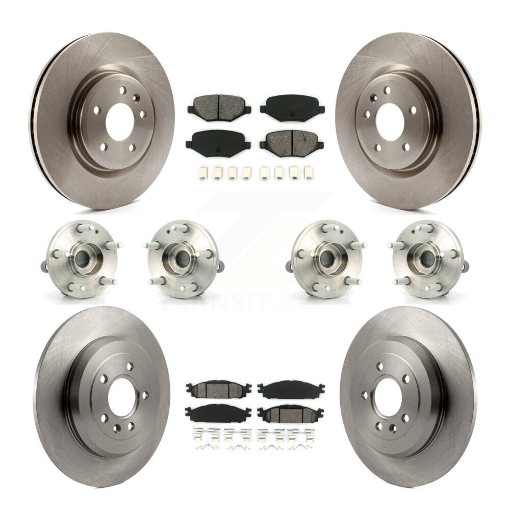 Hub Bearings Disc Brake Rotors And Pads Front Rear Kit (10Pc) For Ford Explorer