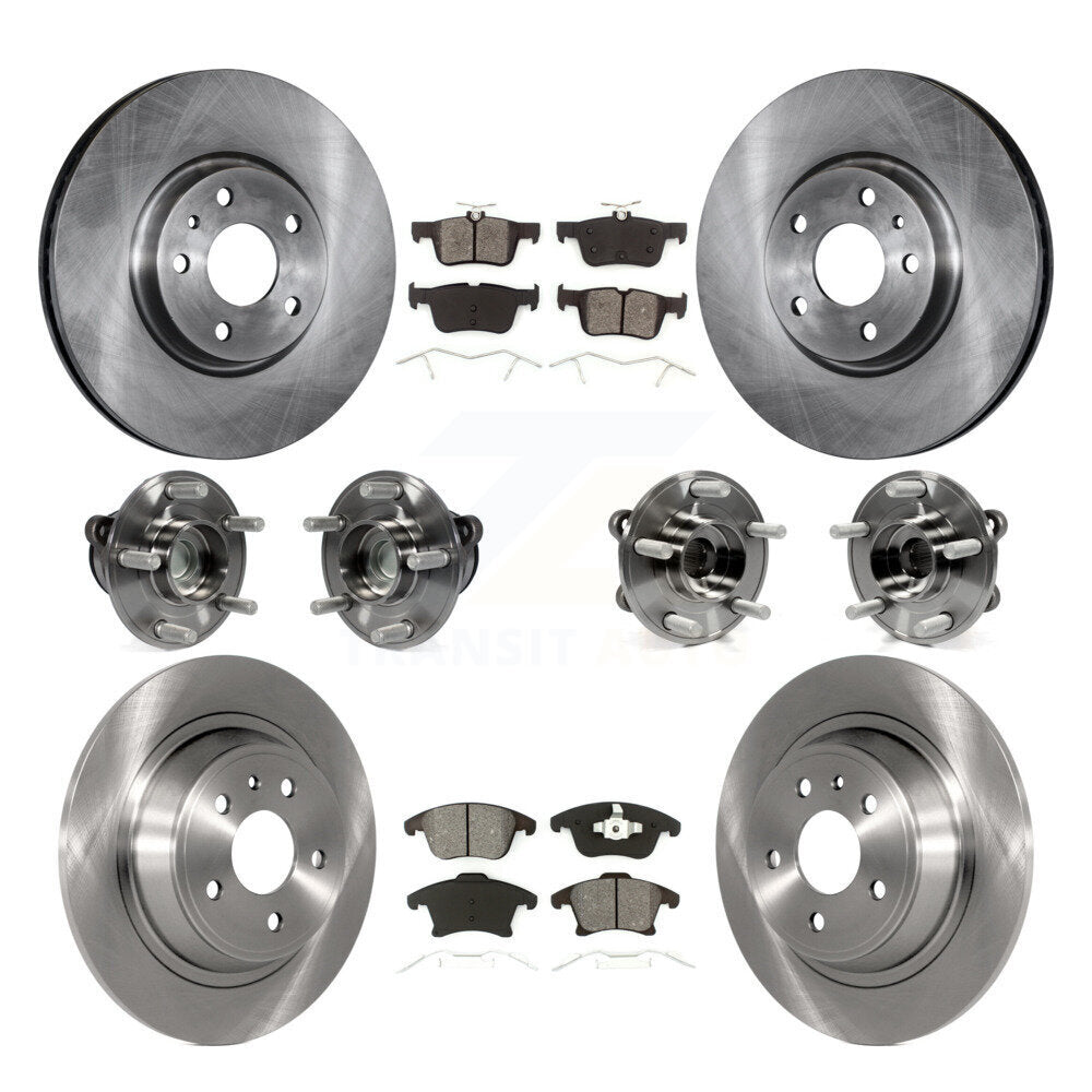 Hub Bearing Brake Rotor & Pads Front Rear Kit (10Pc) For Ford Fusion Lincoln MKZ