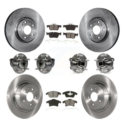 Hub Bearing Brake Rotor & Pads Front Rear Kit (10Pc) For Ford Fusion Lincoln MKZ