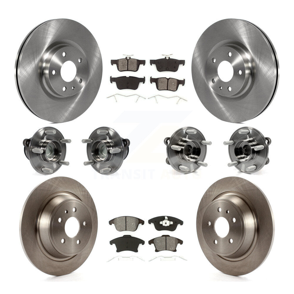 Hub Bearing Brake Rotor & Pads Front Rear Kit (10Pc) For Ford Fusion Lincoln MKZ