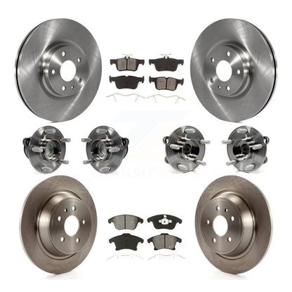Hub Bearing Brake Rotor & Pads Front Rear Kit (10Pc) For Ford Fusion Lincoln MKZ