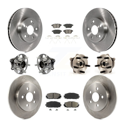 Hub Bearing Disc Brake Rotor Pads Front Rear Kit (10Pc) For Toyota Prius Plug-In