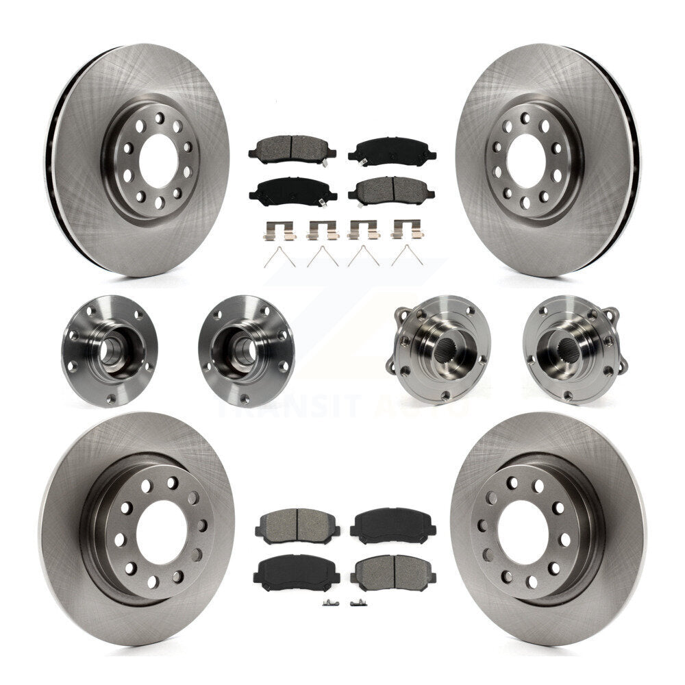 Hub Bearing Disc Brake Rotor Pads Front Rear Kit (10Pc) For 2013-2016 Dodge Dart