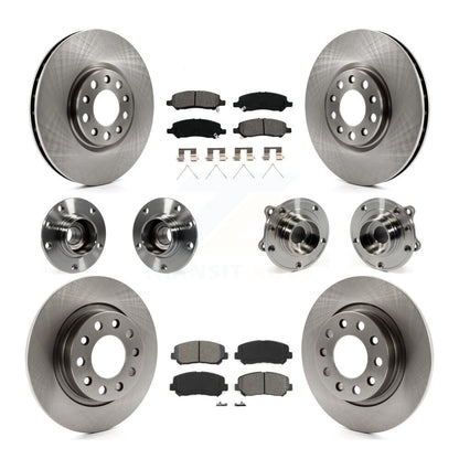 Hub Bearing Disc Brake Rotor Pads Front Rear Kit (10Pc) For 2013-2016 Dodge Dart