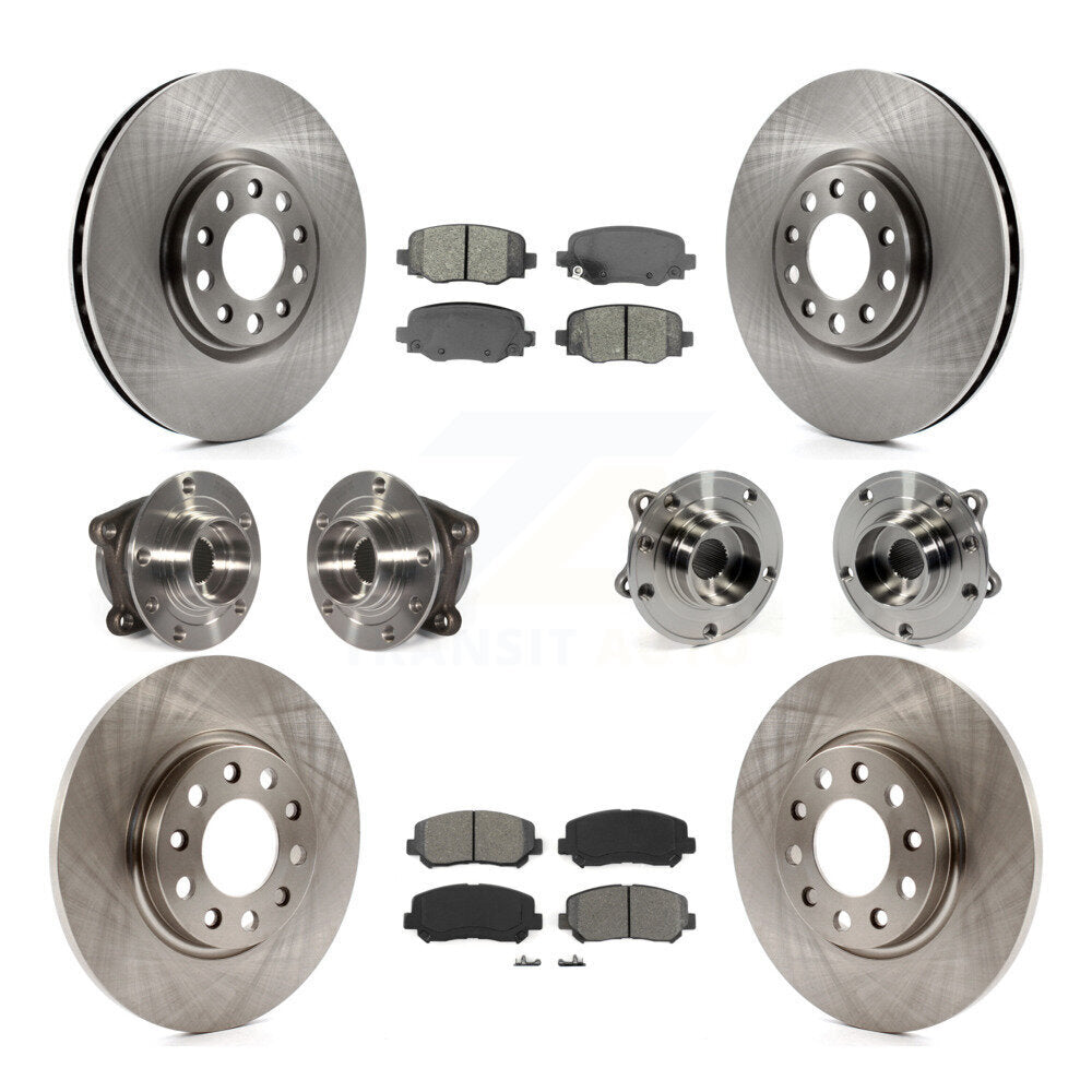 Hub Bearing Brake Rotor Pad Front Rear Kit (10Pc) For 2015-2017 Chrysler 200 AWD
