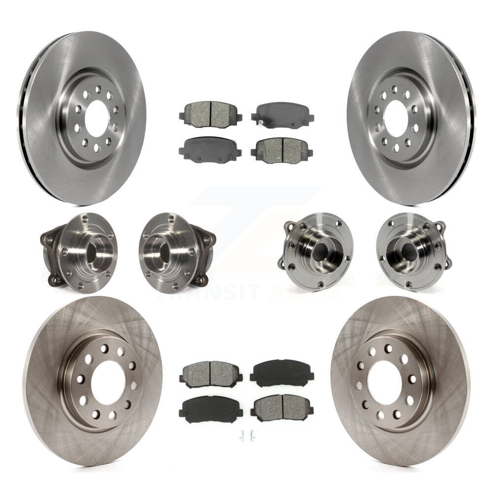 Hub Bearing Brake Rotor Pad Front Rear Kit (10Pc) For 2015-2017 Chrysler 200 AWD
