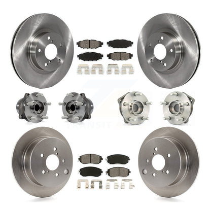 Hub Bearings Disc Brake Rotors And Pads Front Rear Kit (10Pc) For Subaru Impreza