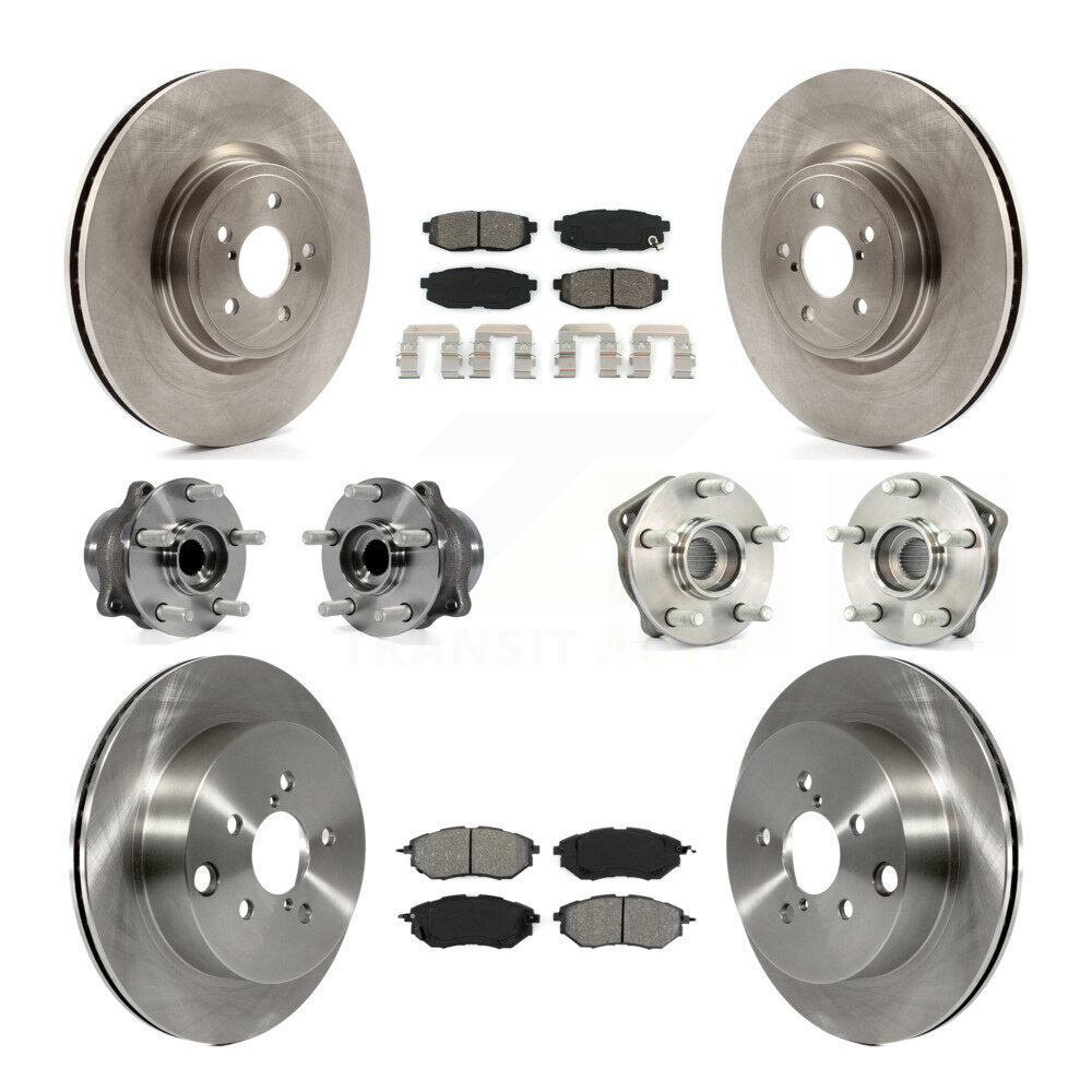 Hub Bearing Brake Rotor Pads Front Rear Kit (10Pc) For 2014 Subaru Forester 2.0L